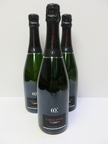 3 x Bottles of Carbon Origine Brut Champagne, 750ml.
