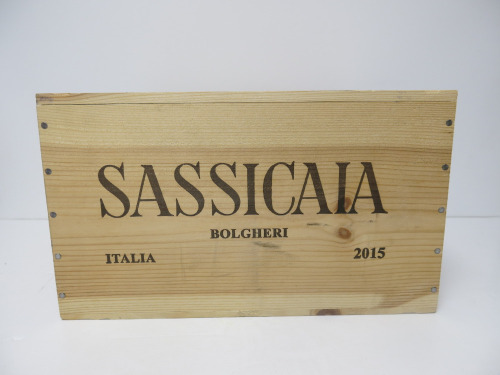 6 x Sassicaia Bolgheri Red Wine, 2015, 750ml, Comes in Sealed Wooden Crate.