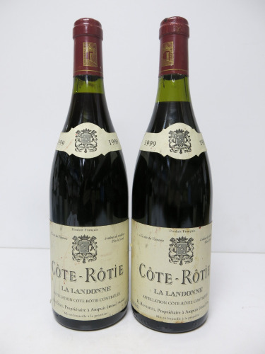 2 x Bottles of La Landonne Cote-Rotie Red Wine, 1999, 750ml.