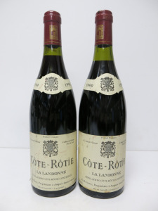 2 x Bottles of La Landonne Cote-Rotie Red Wine, 1999, 750ml.