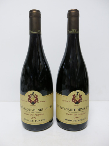2 x Bottles of Domaine Ponsot Morey Saint Denis 1er Cru Red Wine, 2014, 750ml.