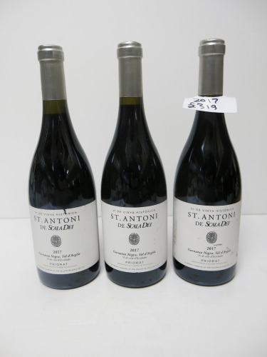 3 x Bottles of St.Antoni de Scala Dei Priorat Red Wine, 2017, 750ml.