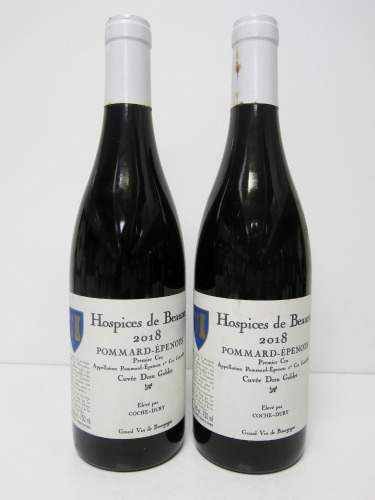 2 x Bottles of Hospices de Beaune Pommard-Epenots Premier Cru Red Wine, 2018, 750ml.