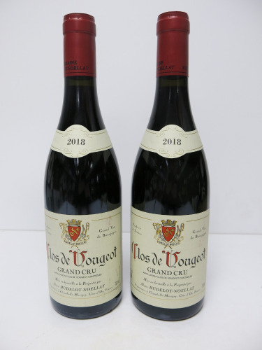2 x Bottles of Clos de Vougeot Grand Cru Red Wine, 2018, 750ml.