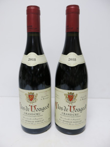 2 x Bottles of Clos de Vougeot Grand Cru Red Wine, 2018, 750ml.