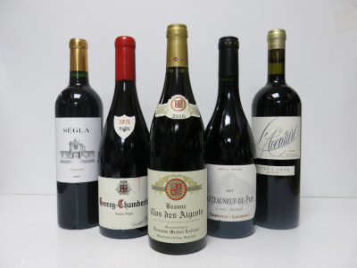 6 x Bottles of French Red Wine to Include: Segla Margaux 2017, Gevrey Chambertin 2021, Beaune Clos des Aigrots 2016, L'Aventure Cote a Cote Estate 2013, Domaine de la Janasse Chateauneuf du Pape 2021 & Tardieu Laurent Chateauneuf du Pape Cuvee Speciale 20