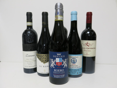 6 x Bottles of Italian Red Wine to Include: Trabucchi d'Illasi Amarone Della Valpolicella 2013, Lanna Riserva Docg Illuminati 2019, Vignolo Vinding Montecarrubo 2019, Castello Fonterutoli Gran Selezione 2016, Demarie Roero Valmaggiore Riserva 2019 & Lu Ko