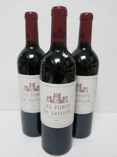 3 x Bottles of Les Forts de Latour Pauillac Red Wine, 2010, 750ml.