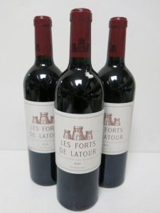 3 x Bottles of Les Forts de Latour Pauillac Red Wine, 2010, 750ml.