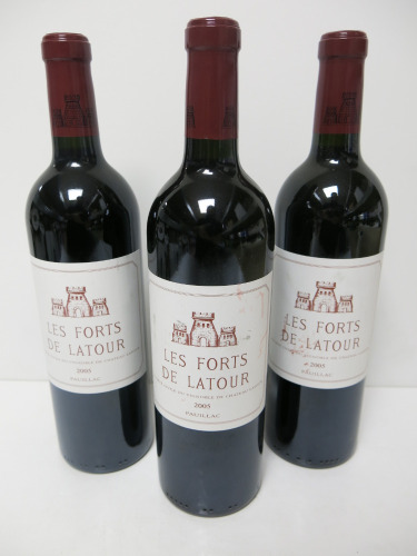 3 x Bottles of Les Forts de Latour Pauillac Red Wine, 2005, 750ml.