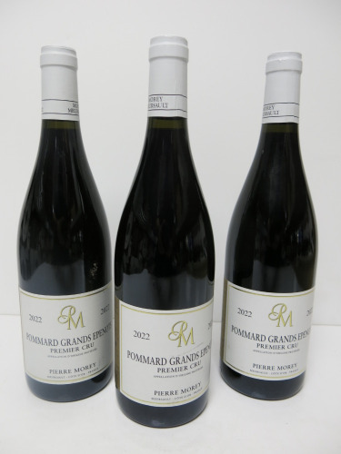 3 x Bottles of Pierre Morey Pommard Grands Epenots Premier Cru Red Wine, 2022, 750ml.