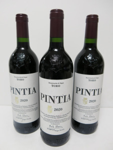 3 x Bottles of Pintia Denominacion de Origen Toro Red Wine, 2020. 750ml.