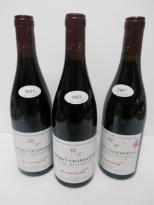 3 x Bottles of Domaine Tortochot Gevrey Chambertin 1er Cru Red Wine (2 x 2021 & 1 x 2017), 750ml.
