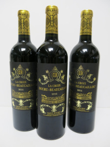 3 x Bottles of Saint Julien Lacroix Ducru Beaucaillou Red Wine, 2016, 750ml.