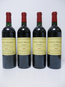 4 x Chateau Trotanoy Pomerol Red Wine, 2002, 750ml.