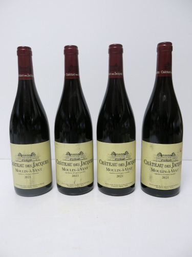 4 x Chateau des Jacques Moulin-a-Vent Red Wine, 2021, 750ml.
