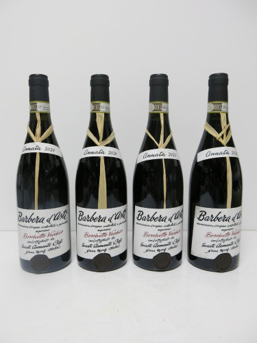 4 x Barbera D'Asti Boschetto Vecchio Red Wine, 2020, 750ml.