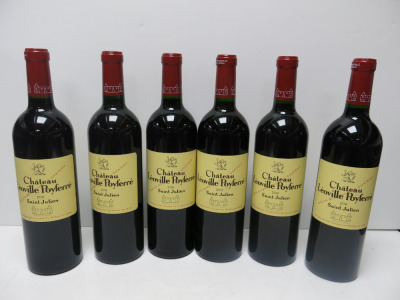 6 x Saint Julien Chateau Leoville Poyferre 2nd Grand Cru Red Wine, 2011, 750ml.