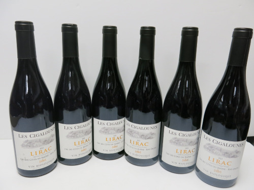 6 x Les Cigalounes Lirac Cru Des Cotes Du Rhone Red Wine, 2021, 750ml.