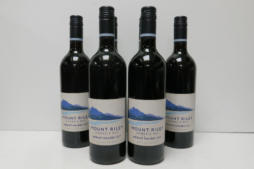 6 x Mount Riley Hawkes Bay Merlot Malbec Red Wine, 2017, 750ml.