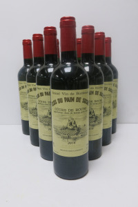 10 x Clos Du Pain De Sucre Cotes De Bourg Red Wine, 2014, 750ml.