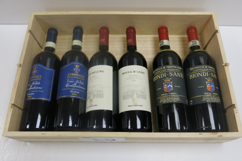 Collection of 6 x Italian Wines to Include: 2 x Contucci Mulinvecchio Vino Nobile Toscana 2018, 2 x Bocca Di Lupo Aglianico 2020 & 2 x Brunello Di Montalcino Biondi Santi 2010.
