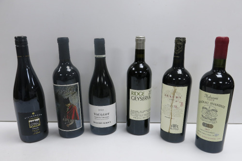 Collection of 6 x World Wide Wines to Include: Mukuzani Chateau Svanidze 2017, Palermo Napa Valley Cabernet Sauvignon 2020, Kilikanoon Clare Valley Oracle Shiraz 2016, Alauda Toscana 2020, Ridge Geyserville 2019 & Benjamin Leroux Vougeot 2020.