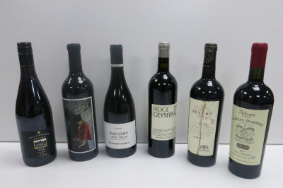 Collection of 6 x World Wide Wines to Include: Mukuzani Chateau Svanidze 2017, Palermo Napa Valley Cabernet Sauvignon 2020, Kilikanoon Clare Valley Oracle Shiraz 2016, Alauda Toscana 2020, Ridge Geyserville 2019 & Benjamin Leroux Vougeot 2020.