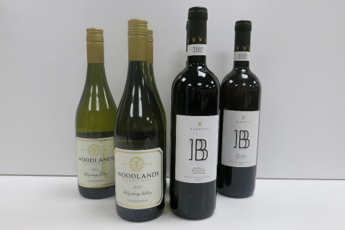 6 x Bottles of White Wine to Include: 3 x Sanvitis Bellone Lazio 2017 & 3 x Woodlands Chardonnay 2023.
