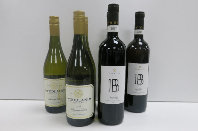 6 x Bottles of White Wine to Include: 3 x Sanvitis Bellone Lazio 2017 & 3 x Woodlands Chardonnay 2023.