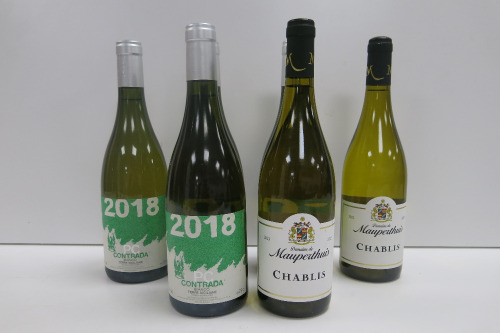 6 x Bottles of White Wine to Include: 4 x PC Contrda Terre Siciliane 2018 & 2 x Domaine de Mauperthuis Chablis 2023.