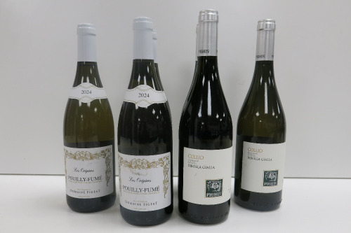 6 x Bottles of White Wine to Include: 3 x Domaine Figeat Pouilly Fume 2024 & 3 x Pighin Collio Ribolla Gialla 2024.