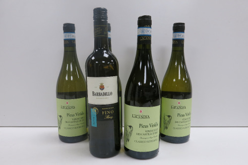 6 x Bottles of White Wine to Include: 5 x Laca Nosa Picus Viridis Classico Superiore 2024 & 1 x Barbadillo Fino.
