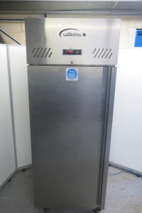 Williams Stainless Steel Upright Single Door Refrigerator, Model MJ1SA, S/N 759861, Size H196 x W74x D83cm.