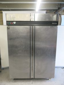 Foster Stainless Steel Double Door Gastronorm 90 Refrigerator, Model Model GH 1351T, S/N 33608. Size H205 x W140 x D80cm.