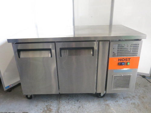 Host Mobile Double Door Stainless Steel Counter Freezer, Model HOST1702CR. Size H85 x W136 x D70cm.