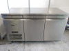 Williams Mobile Stainless Steel Double Door Refrigerated Prep Counter with 2 x Doors, Model HJC2SA R1. Size H86 x W136 x D66cm.