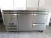 Williams Mobile Stainless Steel Refrigerated Prep Counter with 1 x Door & 2 x Drawers, Model HJC2SA R1. Size H86 x W136 x D66cm.