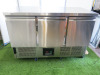 Sterling Pro Cobus Stainless Steel 3 Door Refrigerated Counter, Model SPU303, S/N 256262, Size H87 x W137 x D70cm.