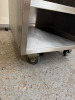Mobile Stainless Steel Table with 2 Shelves Under & Backsplash. Size H85 x W58 x D65cm. - 3