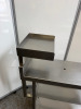 Mobile Stainless Steel Table with 2 Shelves Under & 1 Shelf Above. H90 x W30 x D82cm. - 2