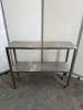 Mobile Stainless Steel Table with Shelf Under. Size H84 x W100 x D30cm.