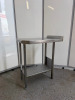 Stainless Steel Table with Shelf Under & Backsplash. Size H88 x W45 x D80cm.