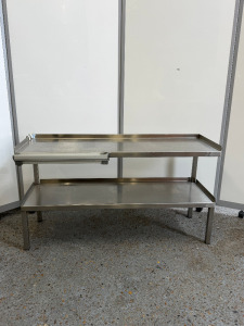 Stainless Steel Double Layered Shelf. Size H54 x W103 x D34cm.