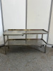 Stainless Steel Double Layered Shelf. Size H54 x W103 x D34cm.