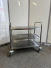 Stainless Steel Triple Layered Mobile Trolley. Size H70 x W80 x D43cm.