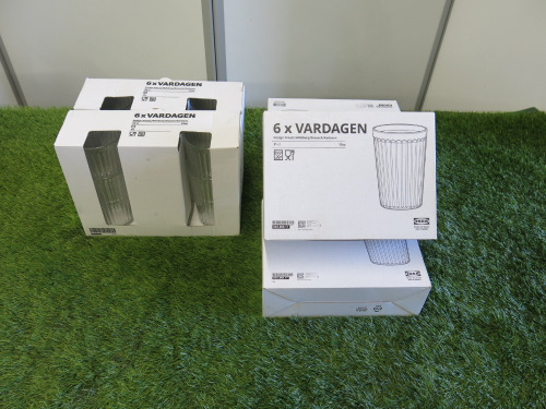 6 x Boxed/New Boxes of 6 Vardagen Glasses to Include: 2 x 43cl & 4 x 31CL.