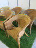 6 x Wicker Chairs. NOTE: damage to chair as viewed/pictured. - 9