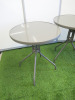 5 x Grey Metal Outdoor Tables with Perspex Top, Size H68 x Dia60cm. - 2