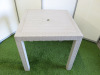 5 x Grey Plastic Outdoor Tables, Size H76 x W78 x D78cm.